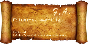Filusztek Amarilla névjegykártya